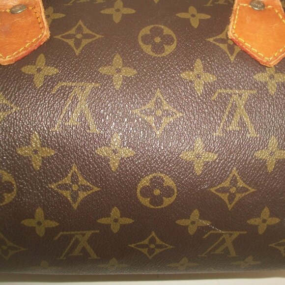 Vintage Very Worn Very Old Duffel in Style of Monogram Speedy NOT Louis Vuitton - Picture 10 of 13